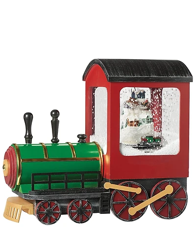 Roman Musical Lighted Snowblowing Train with Rotation Decor