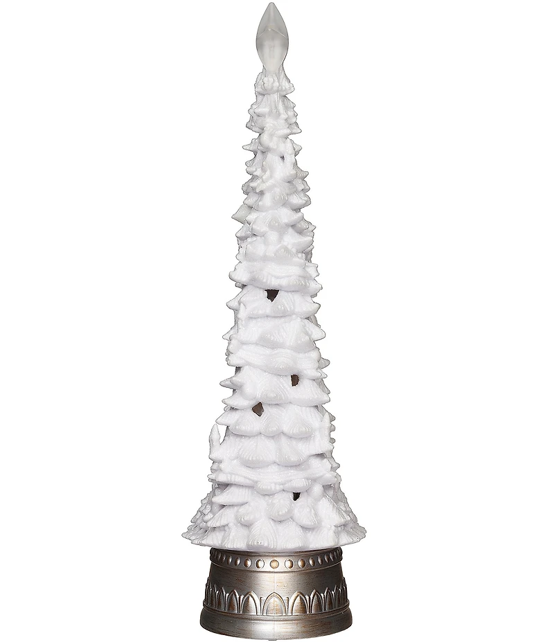 Roman13#double; LED Lighted Swirl Nativity Scene In a White Christmas Tree Decor