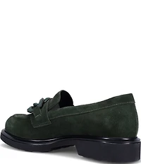 Ron White Allison Suede Chain Hardware Block Heel Loafers