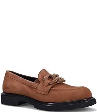 Ron White Allison Suede Chain Hardware Block Heel Loafers