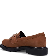 Ron White Allison Suede Chain Hardware Block Heel Loafers