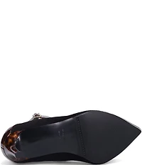 Ron White Caroline Suede and Tortoise Mary Jane Pumps