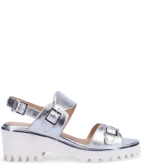 Ron White Ellarose Metallic Leather Ultralight Lug Sole Block Heel Sandals