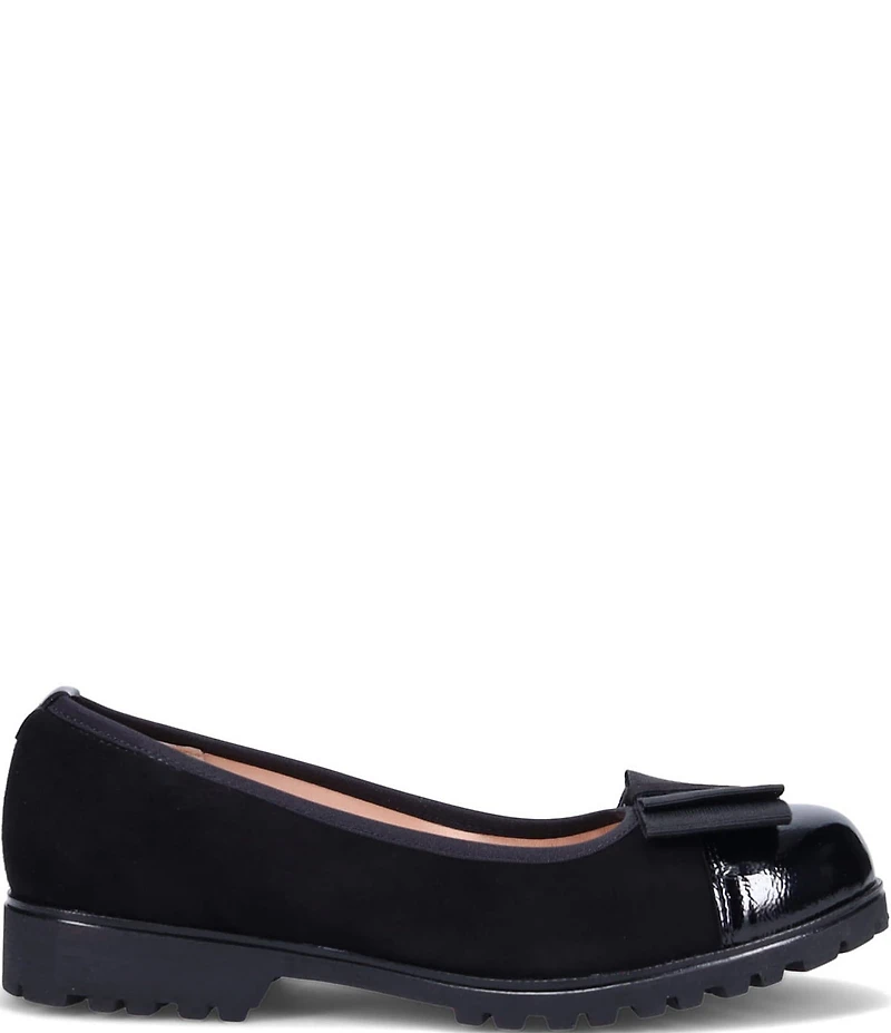 Ron White Isobell Suede and Patent Leather Cap Toe Ballerina Flats