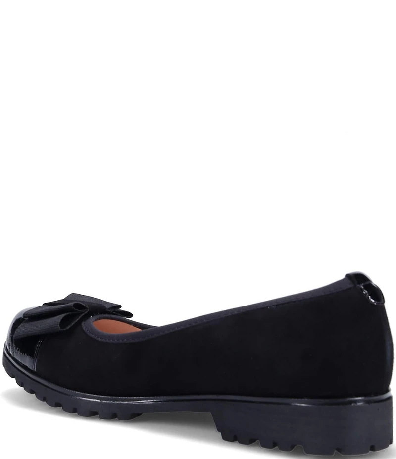Ron White Isobell Suede and Patent Leather Cap Toe Ballerina Flats