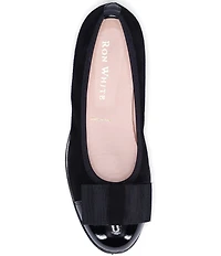 Ron White Isobell Suede and Patent Leather Cap Toe Ballerina Flats