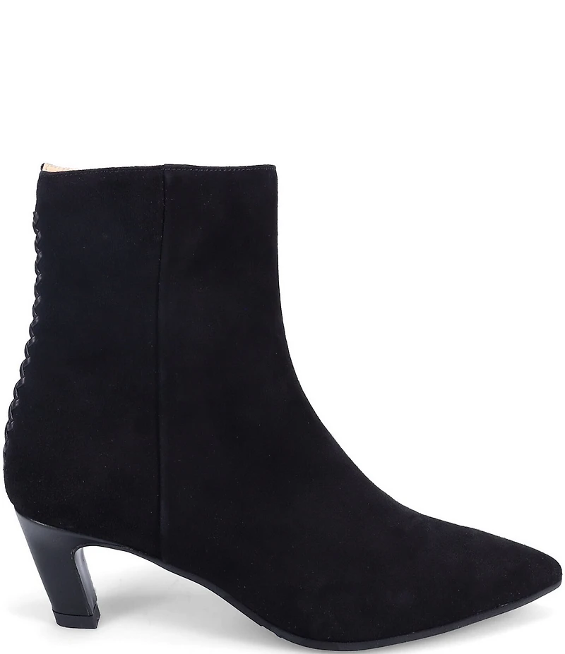 Ron White Loralie Cashmere Suede Whipstitch Kitten Heel Ankle Boots