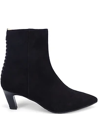 Ron White Loralie Cashmere Suede Whipstitch Kitten Heel Ankle Boots