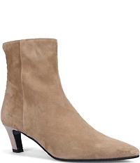 Ron White Loralie Cashmere Suede Whipstitch Kitten Heel Ankle Boots