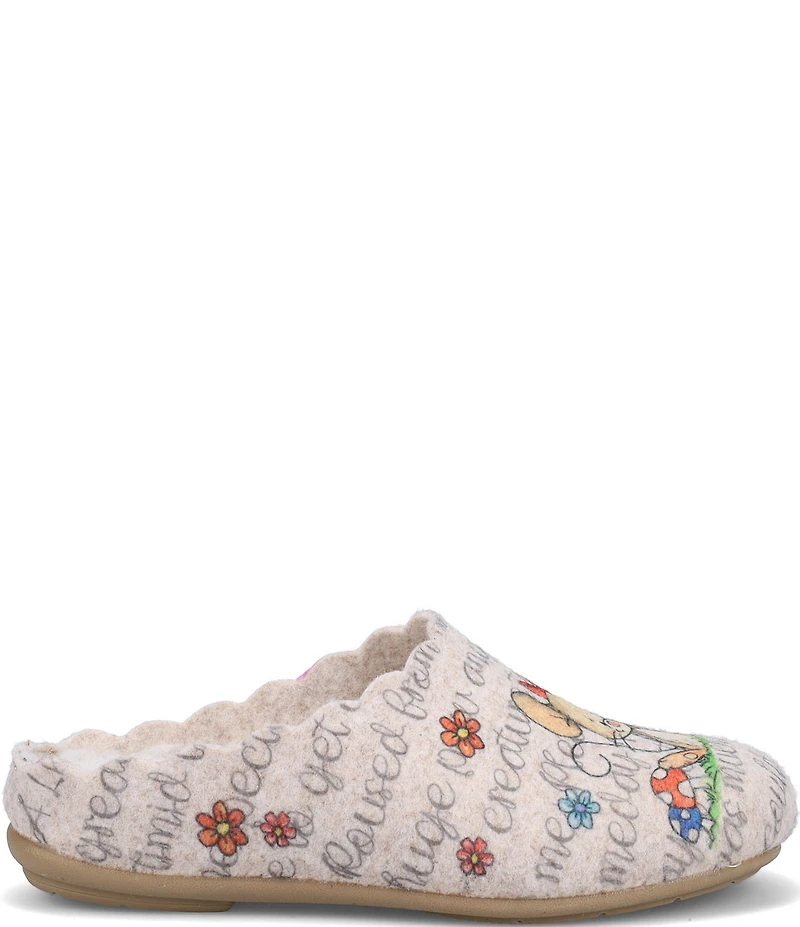 Ron White Lupin Mouse Wool Felt Mule Slippers