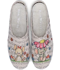 Ron White Lupin Mouse Wool Felt Mule Slippers