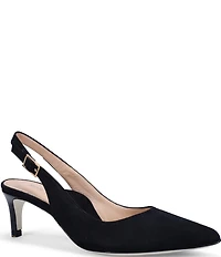 Ron White Marika Suede Kitten Heel Slingback Pumps