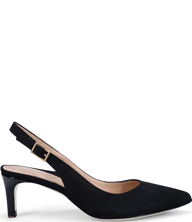 Ron White Marika Suede Kitten Heel Slingback Pumps