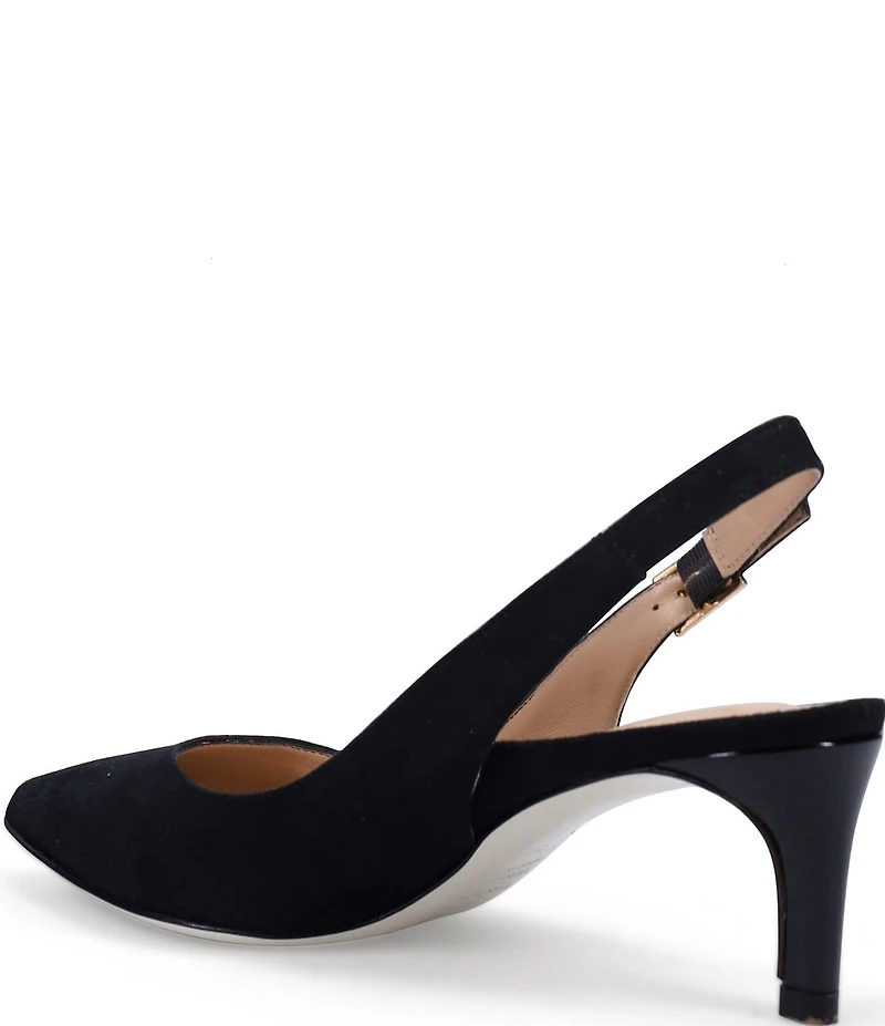 Ron White Marika Suede Kitten Heel Slingback Pumps