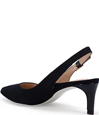 Ron White Marika Suede Kitten Heel Slingback Pumps