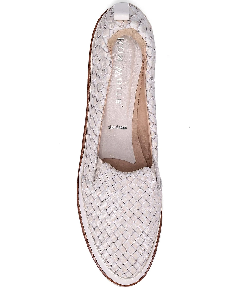 Ron White Neeva Woven Leather Wedge Slip Ons