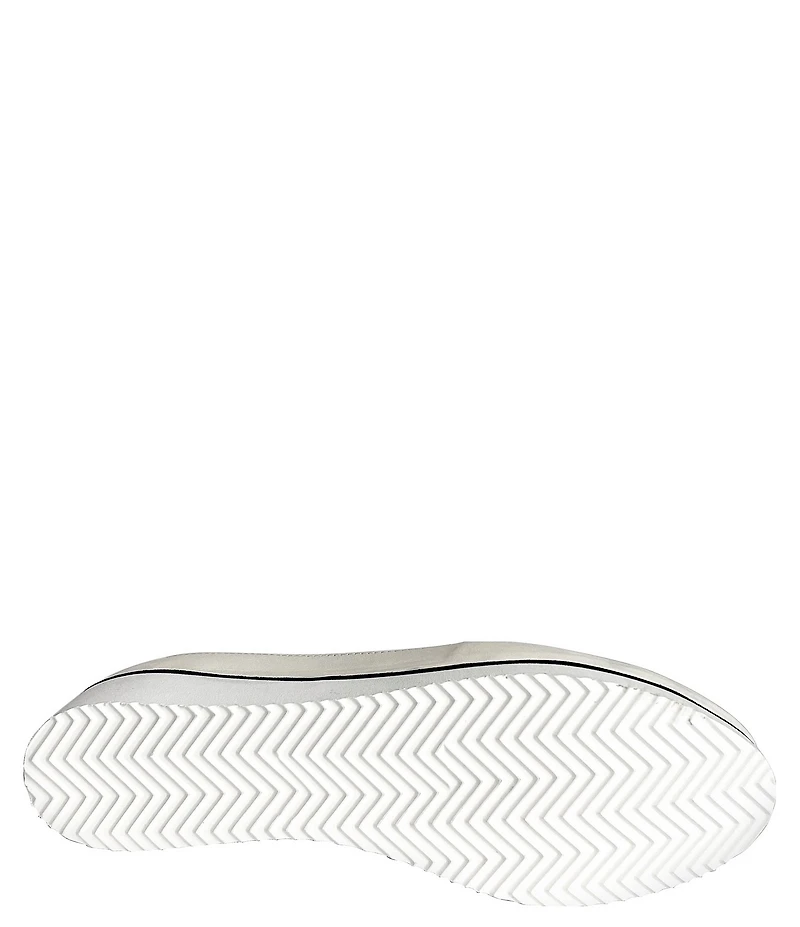 Ron White Nell Metallic Leather Lizard Embossed Wedge Platform Slip On Sneakers