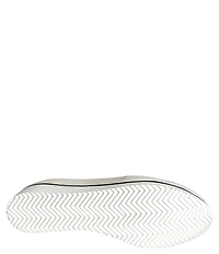 Ron White Nell Metallic Leather Lizard Embossed Wedge Platform Slip On Sneakers