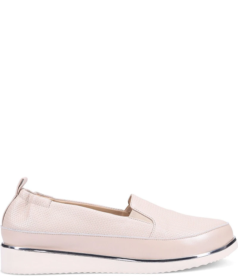 Ron White Nellaya Pearl Woven Embossed Leather Platform Wedge Slip Ons