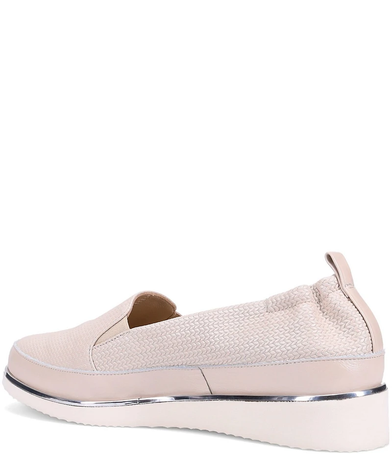 Ron White Nellaya Pearl Woven Embossed Leather Platform Wedge Slip Ons