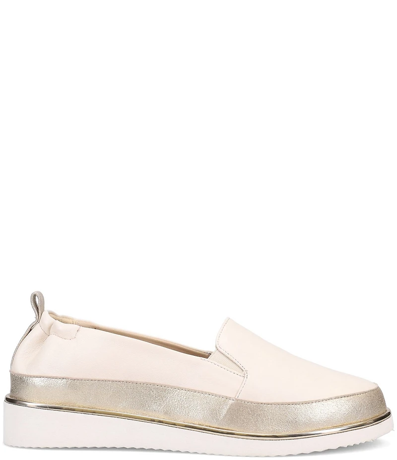 Ron White Nelleca Leather Platform Wedge Slip Ons