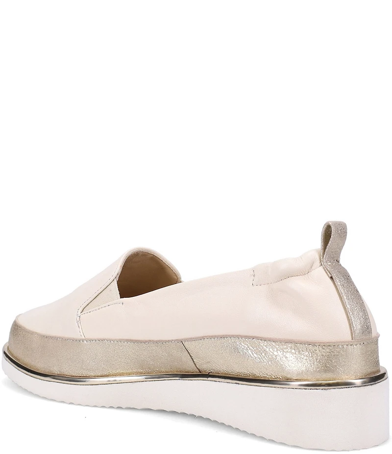Ron White Nelleca Leather Platform Wedge Slip Ons