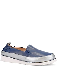 Ron White Nelleca Leather Platform Wedge Slip Ons