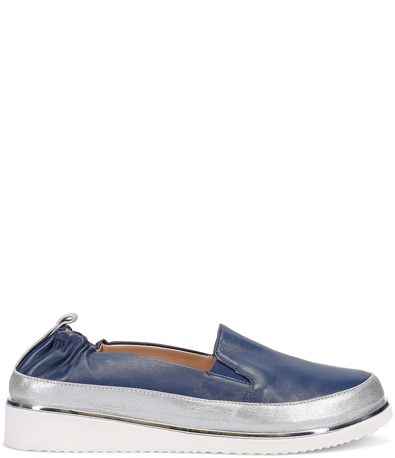Ron White Nelleca Leather Platform Wedge Slip Ons