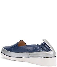 Ron White Nelleca Leather Platform Wedge Slip Ons
