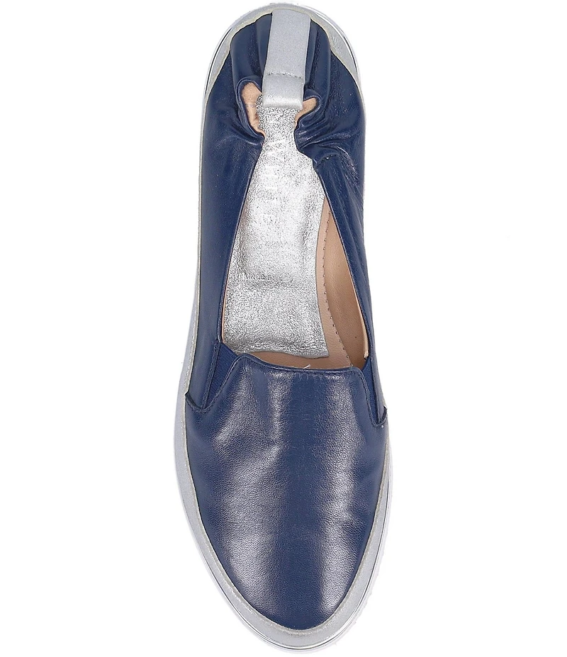 Ron White Nelleca Leather Platform Wedge Slip Ons