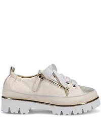 Ron White Ninazee Leather Lace Up Zip Sneakers