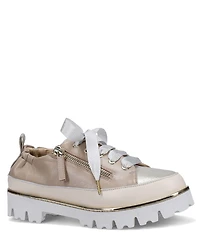Ron White Ninazee Leather Lace Up Zip Sneakers