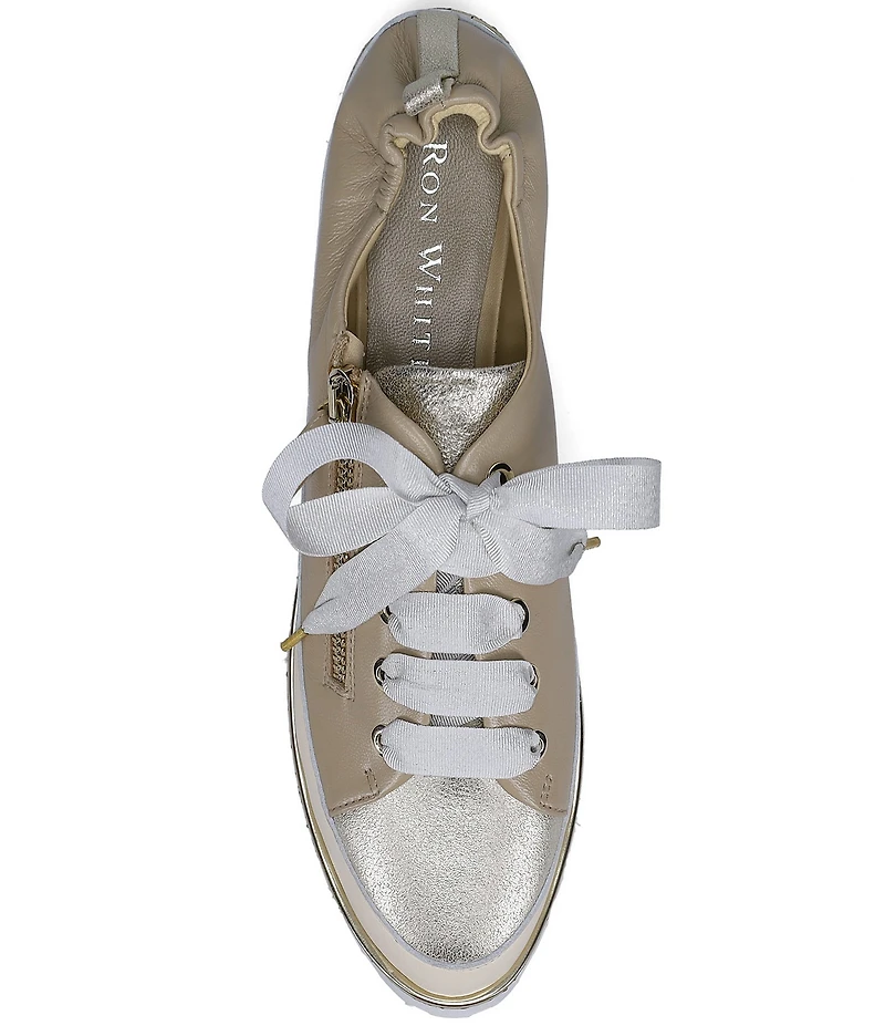 Ron White Ninazee Leather Lace Up Zip Sneakers
