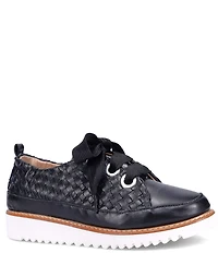 Ron White Noellen Woven Leather Lace Up Wedge Sneakers