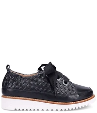 Ron White Noellen Woven Leather Lace Up Wedge Sneakers