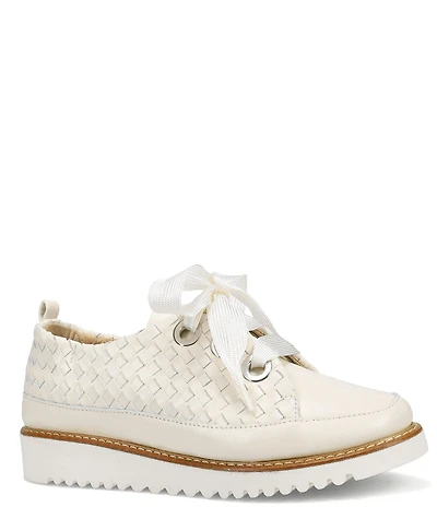 Ron White Noellen Woven Leather Lace Up Wedge Sneakers