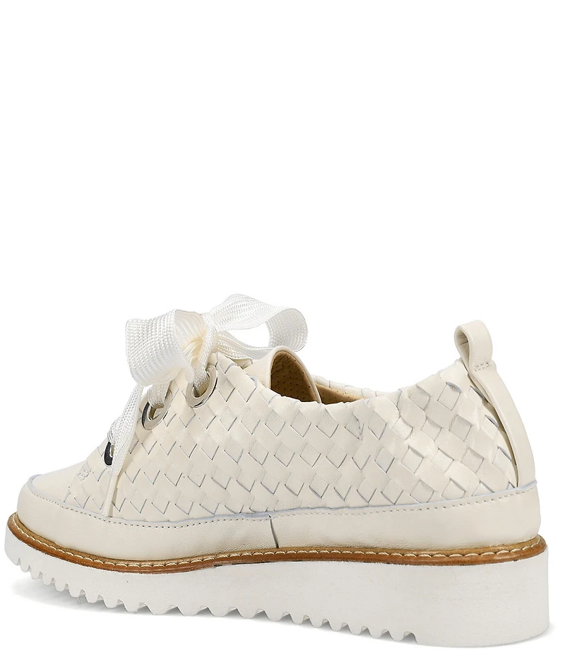 Ron White Noellen Woven Leather Lace Up Wedge Sneakers