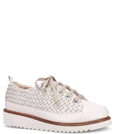 Ron White Norelle Woven Leather Lace Up Wedge Sneakers