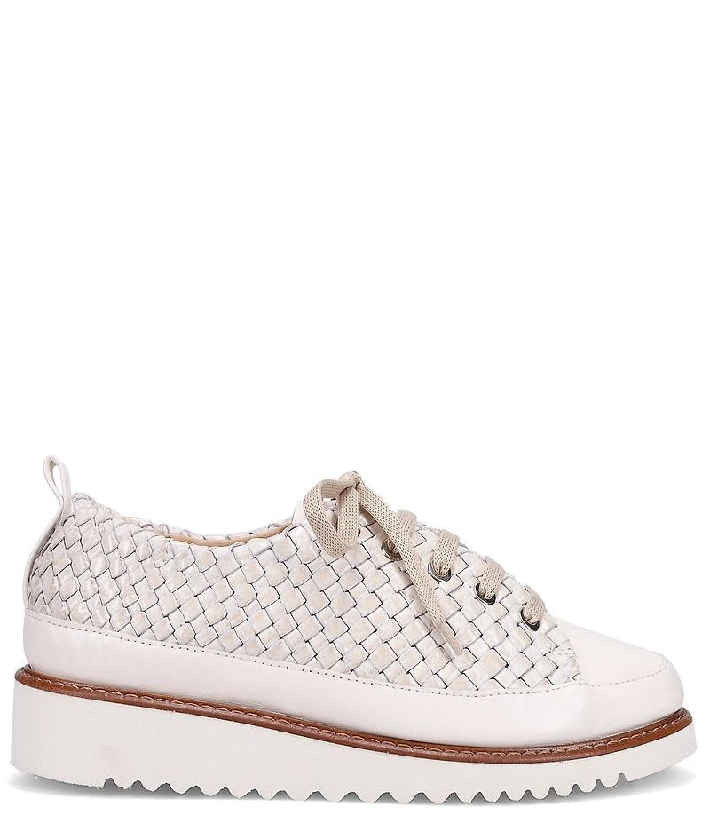 Ron White Norelle Woven Leather Lace Up Wedge Sneakers
