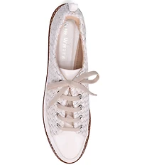 Ron White Norelle Woven Leather Lace Up Wedge Sneakers