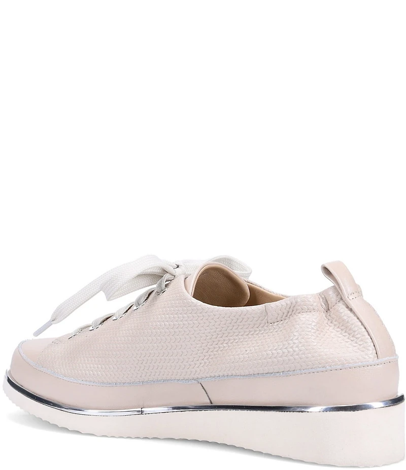 Ron White Novella Pearl Woven Embossed Leather Platform Wedge Slip Ons