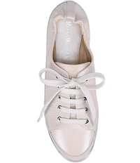 Ron White Novella Pearl Woven Embossed Leather Platform Wedge Slip Ons