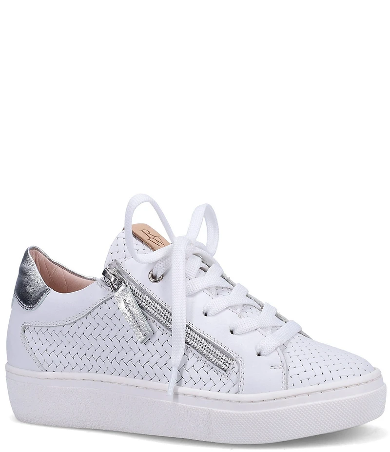 Ron White Oralie Woven Leather Lace Up Sneakers