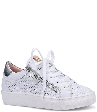Ron White Oralie Woven Leather Lace Up Sneakers