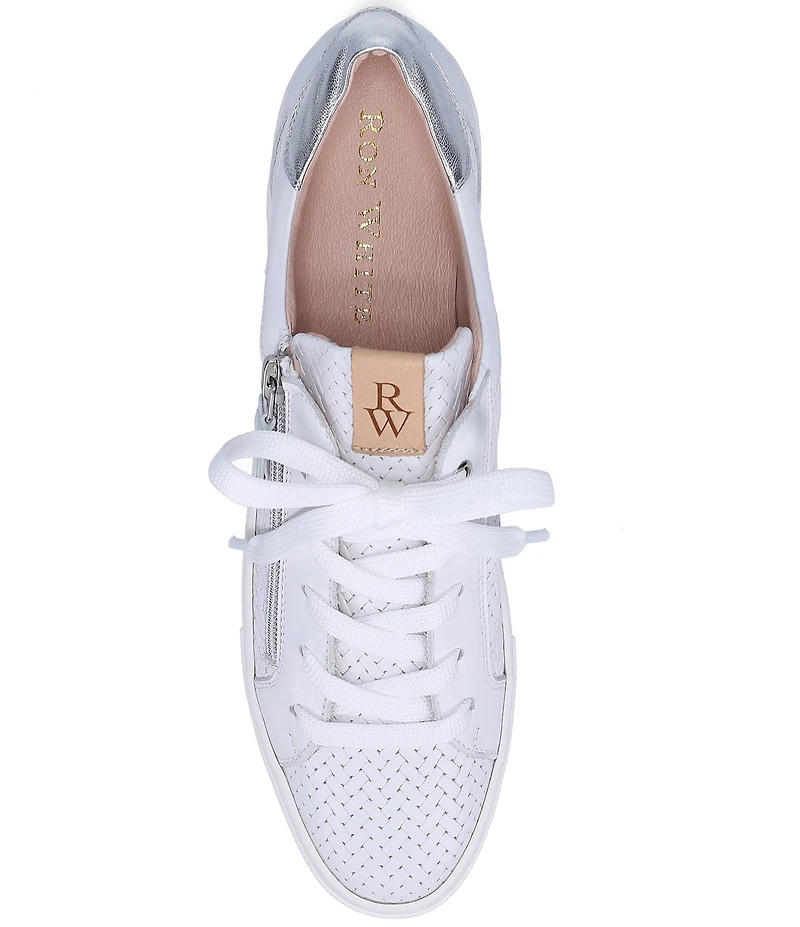 Ron White Oralie Woven Leather Lace Up Sneakers
