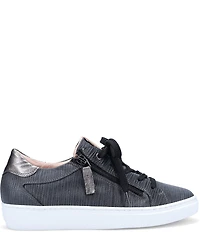 Ron White Oriya Epi Embossed Nubuck Side Zip Lace Up Platform Sneakers