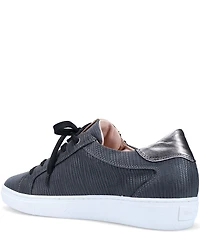 Ron White Oriya Epi Embossed Nubuck Side Zip Lace Up Platform Sneakers