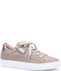Ron White Oriya Epi Embossed Nubuck Side Zip Lace Up Platform Sneakers