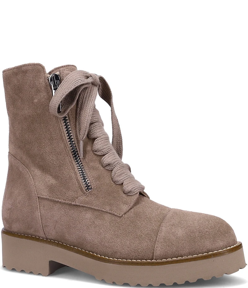 Ron White Tara Suede Lace Up Zip Booties
