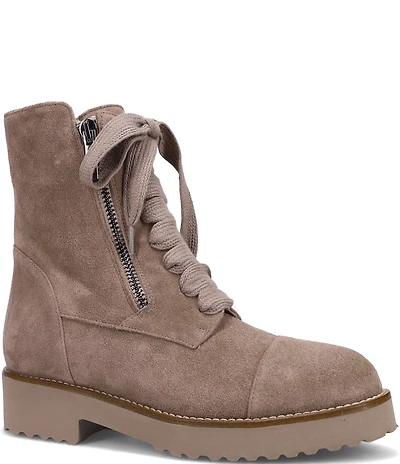 Ron White Tara Suede Lace Up Zip Booties